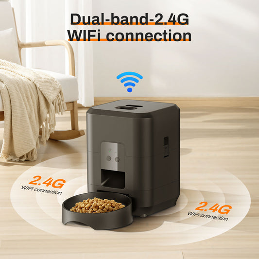 wifi enabled smart and remote automatic pet feeder.