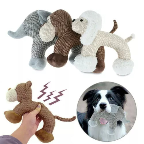 Puppy Pals Squeaky Interactive Plush - Durable Bite-Resistant Dog Toy