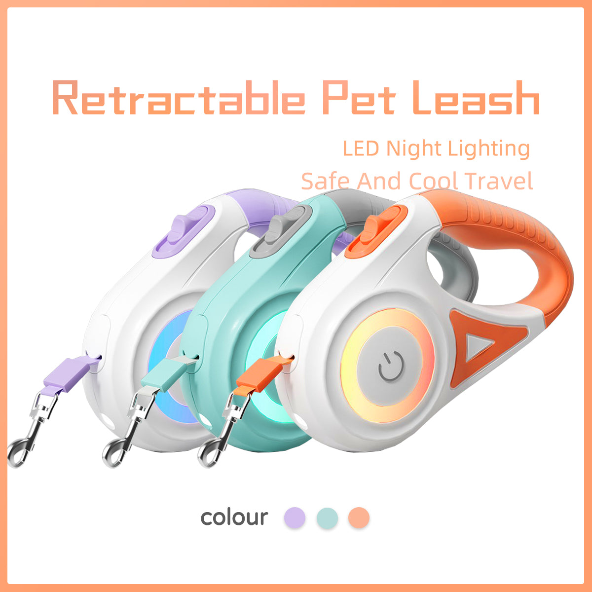 Retractable Pet Spotlight Automatic Dog Leash
